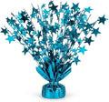 PMU 12 Pack Bursting Star Metallic Foil Spray Centerpiece- Turquoise Balloon by PMU