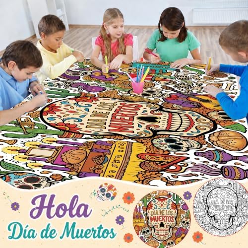 Dia De Los Muertos Crafts for Kids - Day of The Dead Giant Coloring Poster - Image 3