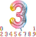 TONIFUL 40 Inch Rainbow Large Numbers Balloons 0-9, Number 3 Digital 3 Helium by TONIFUL
