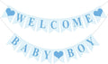 Hahafelt 1 Pcs Blue Gingham Welcome Baby Boy Banner by Hahafelt