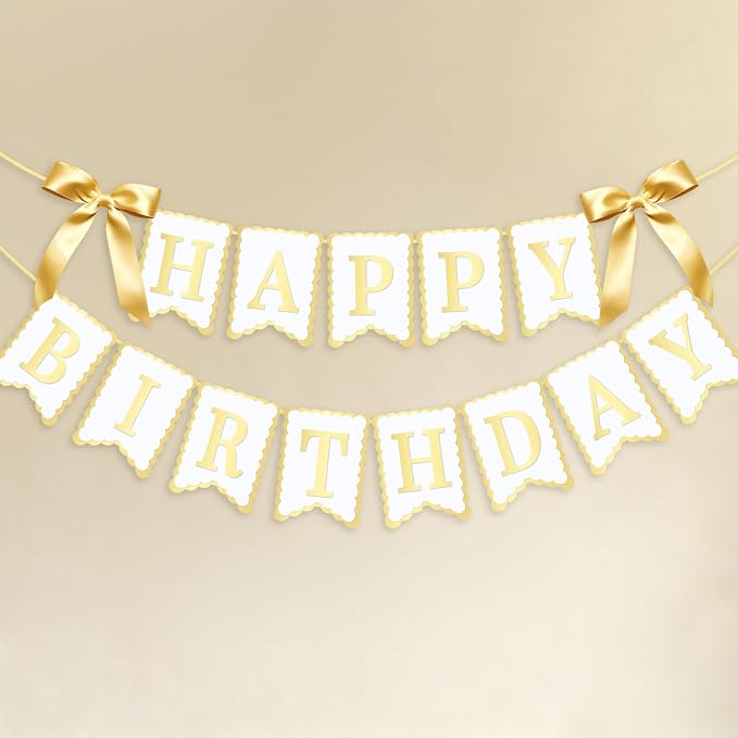 Bow Happy Birthday Banner for Bow Birthday Decorations Bows Garland for Women by JOTTING