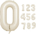 40 Inch Cream Number 0 Balloon, Digital 0 Cream White Giant 0 Foil Balloon by BIAPIAN