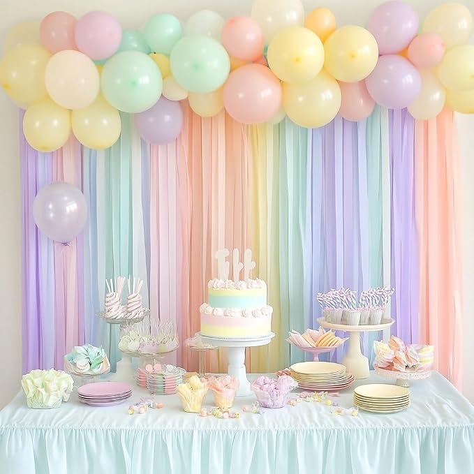12 Pastel Crepe Paper Streamers, 656ft Pack of Party Decorations | Each roll is - Image 2