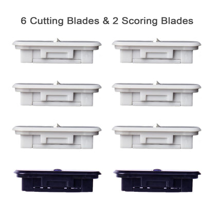 Likart 8 Pack Portable Trimmer Cutting Blades,Compatible for Cricut Paper Cutter/Cricut Roll Holder,Paper Trimmer Replacement Blades(6 Cutting Blades & 2 Scoring Blades)