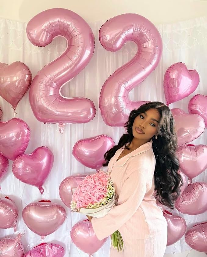 Number 7 Balloon 40 Inch Pearl Pink Balloon - Image 3
