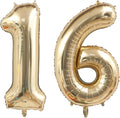 Light Gold 16 Number Balloons 40 Inch White Gold Giant 16 Foil Mylar Helium | by ANGEL+Q+HOUSE