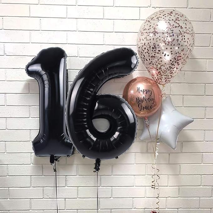 TONIFUL 40 Inch Black Number 30 Balloon Large Foil 30th Birthday Decoration | - Image 3