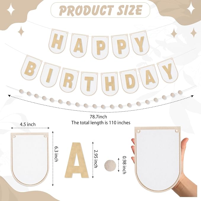 Hahafelt 125 Pcs Make Your Own Banner Kit Personalized Handmade Name Scallop - Image 2