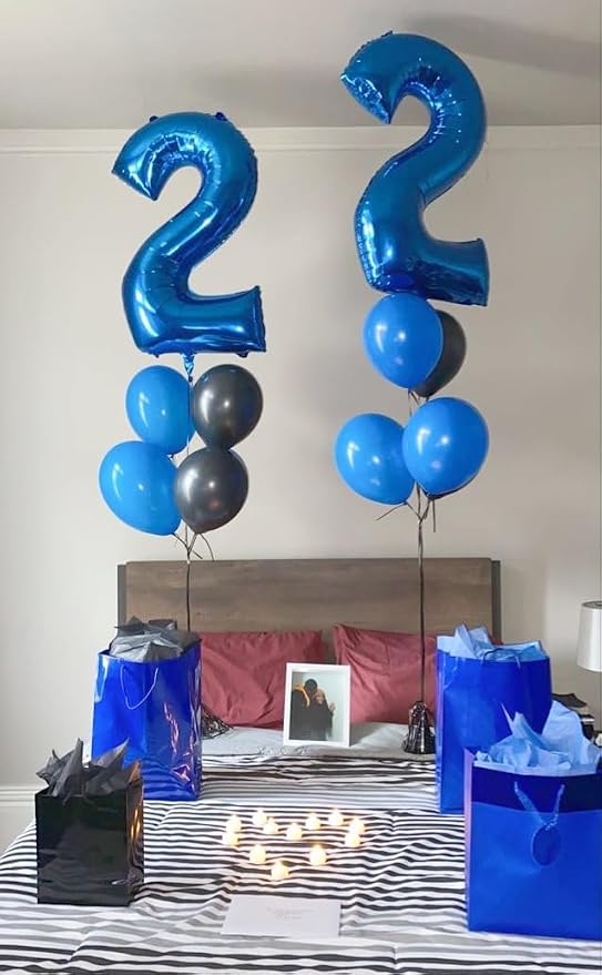 Number Balloons 40 Inch Dark Blue Number 17 - Image 4