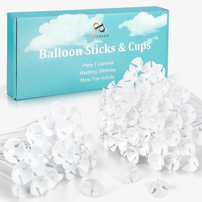 PP OPOUNT 120 Pieces Balloon Sticks, 12.6 inches Balloon Sticks by PPOPOUNT