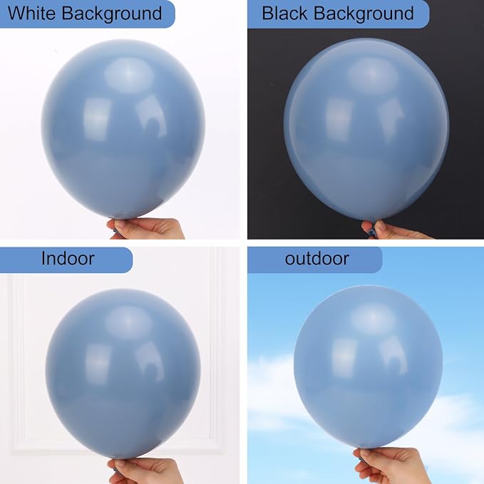 RUBFAC Dusty Blue Balloons 129pcs Different Sizes Pack of 18 12 10 5 Inch | - Image 4