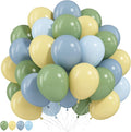 Sage Green Dusty Blue Yellow Balloon, 12 Inch Fog Slate Blue Balloons by Paeyeq