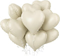 Cream Heart Balloons, 18inch Beige Foil Valentine Balloons by BIAPIAN