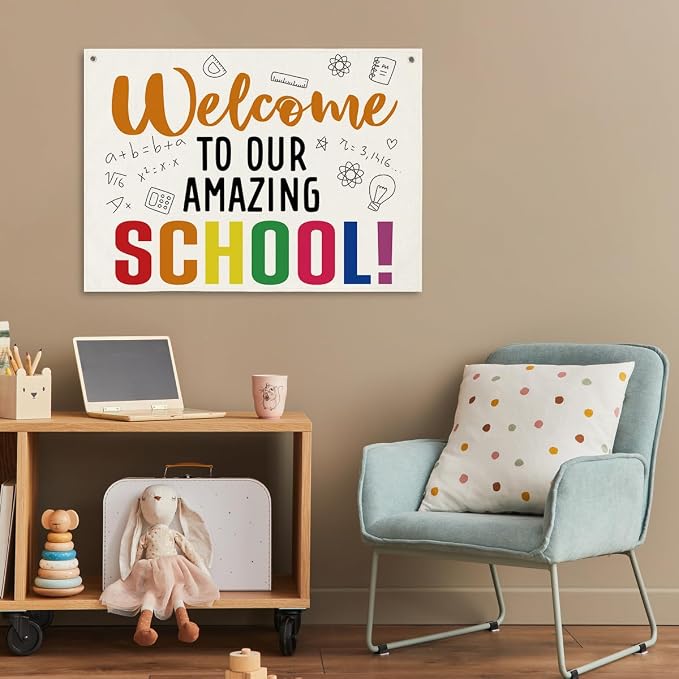 Back to School Banner, Welcome to Our Amazing School Poster, Canvas Wall Art - Image 5