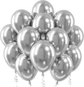 Metallic Silver Balloons 12 Inch Chrome Silver Helium Party Balloon | 30 pcs by Jobkoo