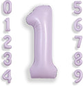 SUWEN 40 Inch Light Purple Lavender Big 1 Balloon Number Foil Helium 0-9 | 1st by SUWEN