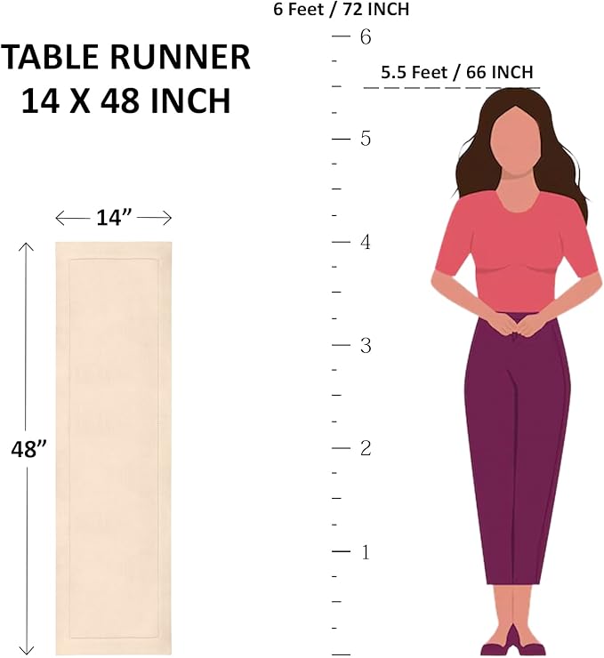 Solino Home Linen Purple Table Runner 48 Inches - Classic Hemstitch, 100% Pure Linen Coffee Table Runner 14 x 48 Inch Ideal for Dresser Tables - Fall, Autumn, Halloween, Thanksgiving, Holiday
