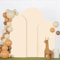 FANPROMS Beige Arch Cover Set 6FT 6.6FT 7.2FT Spandex Arch Stand Covers Chiara by FANPROMS