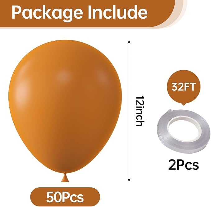 12 Inch Retro Bean Orange Balloons, Baby Shower, Graduate Party Decorations - Image 2