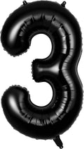 Black Number 3 Balloons 40 Inch Large Foil Balloons, Giant Number Balloon by TOTAFAM