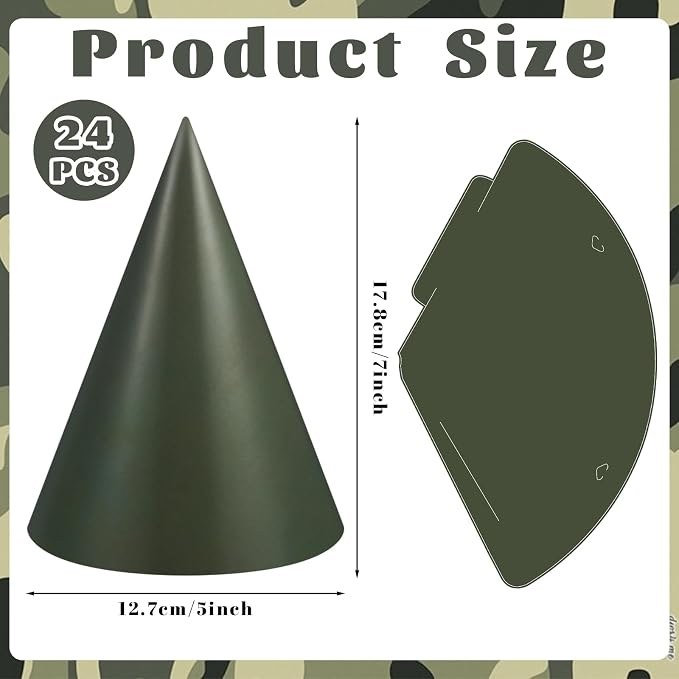 Watersay 24 Pcs Themed Party Hats Theme Cone Paper Hats - Image 4