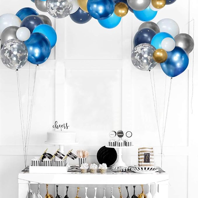 5 inch Metallic Blue Balloons - Image 4