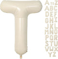 Cream Letter T Balloons, 40 Inch Balloons Letter T Mylar Helium Large T Balloon by BBPOOL