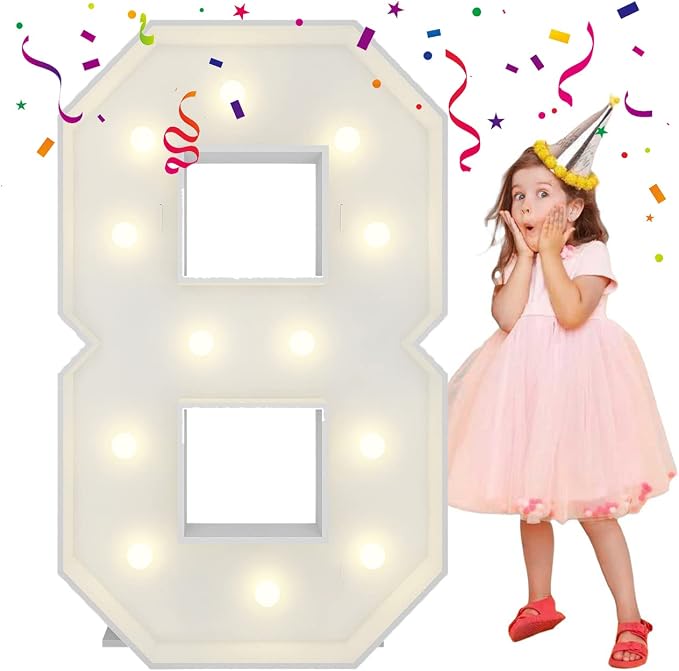 4FT Light Up Numbers Letters, Mosaic Numbers by MerryMosaics