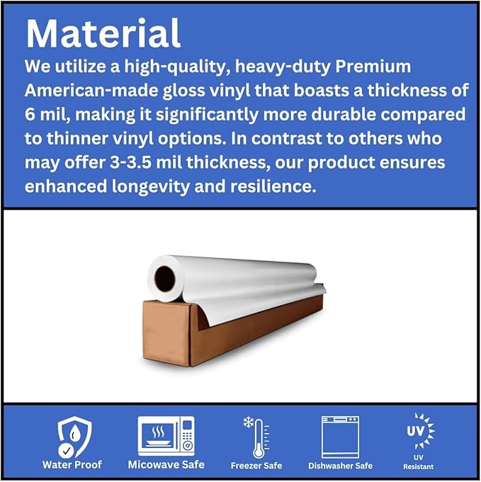 Custom Stickers Vinyl Waterproof Dishwasher Safe, UV Resistant 1.5-10 in. Make Your Own Personalized Stickers Labels for Your Brand, Text Image, or Logo. Made USA