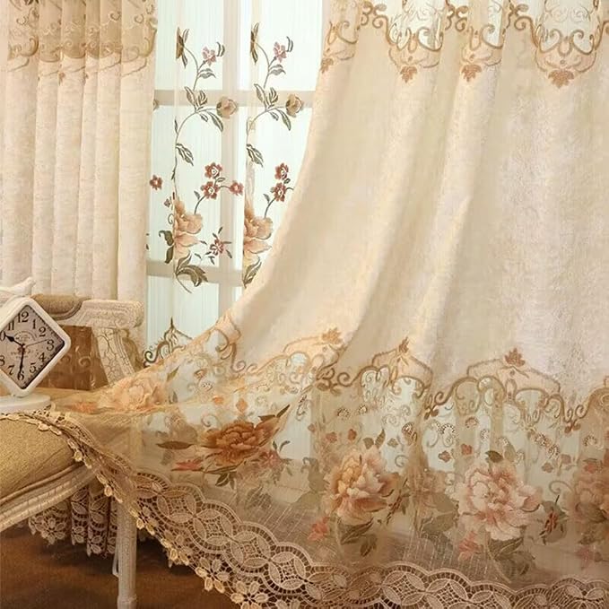 Luxury Embroidered Cloth Curtain 84 inch Length by Risuho