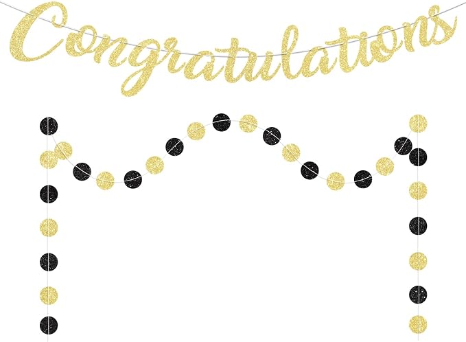 Gold Congratulations Banner Sign Prestrung Congrats Banner Garland by Blopee