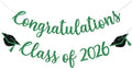 Congratulations Class of 2026 Banner, Congrats Grad Party Decor, 2026 by Yotawebery