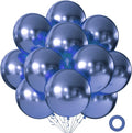 10pcs 18 inch Metallic Navy Blue Balloons, Thick Latex Chrome Helium Balloons by KALOR
