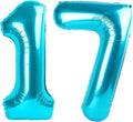 Number Balloons Light Blue 17 Balloon 40 inch by Enyeopd