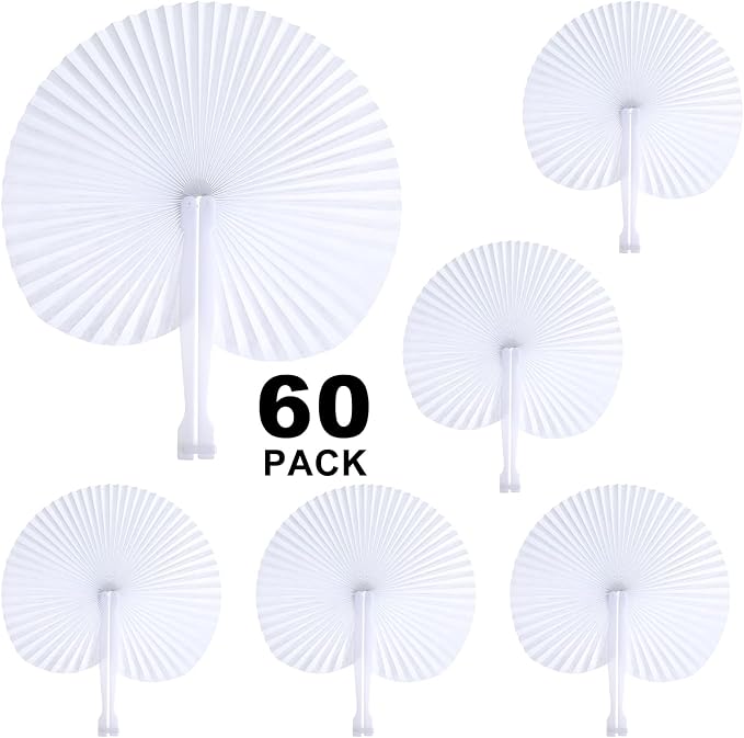 Yaegoo 60 PCS Folding Paper Fans, Folding Handheld Fans - Image 8