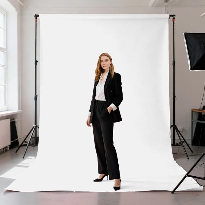 White Photography Backdrop for Photoshoot, Fabric 10x20ft | Polyester Studio - Image 2