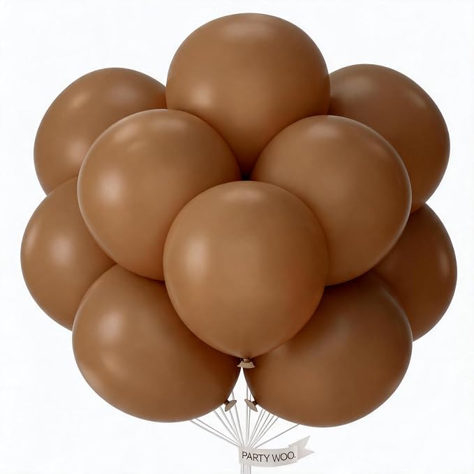 PartyWoo Brown Balloons 20pcs Boho Neutral Coffee Tan Fall Color | 18 Inch by PartyWoo