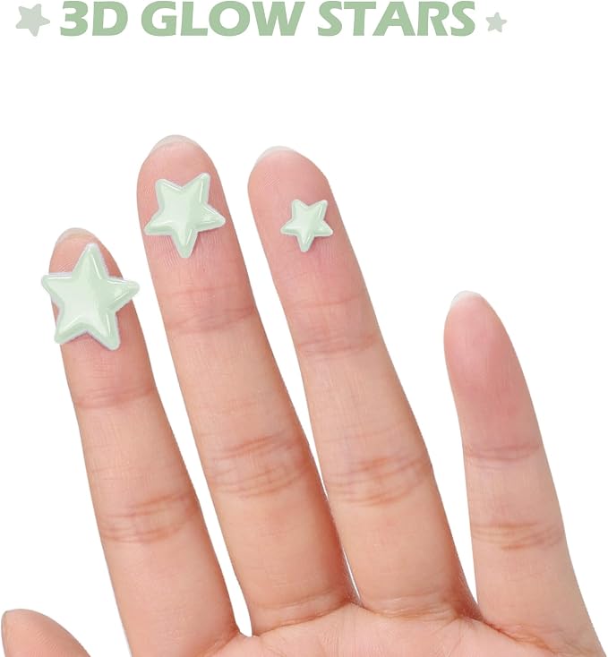 Glow in The Dark Stars for Ceiling Decal Decor 633 Pcs Realistic 3D Sticker | - Image 3