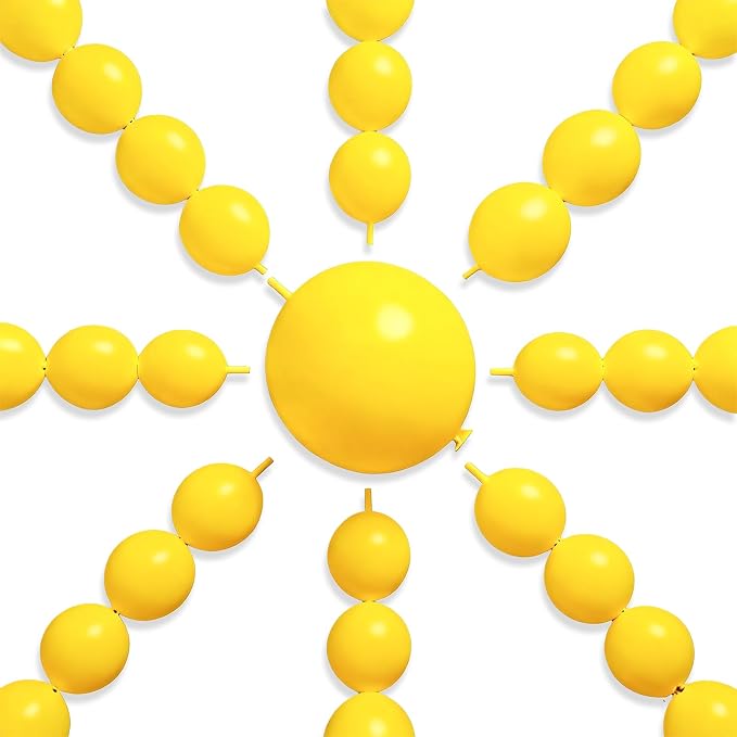 PartyWoo Yellow Linking Balloons 100pcs 6 Inch Yellow Link Balloons | by PartyWoo