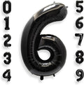 AULE 40 Inch Black Number Balloon 6 Foil 0-9 Birthday Big Numbers | Birthday by AULE