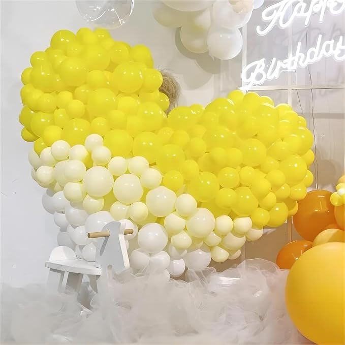 130pcs 18 12 10 5 Inch White and Yellow Balloons Garland Arch Kit | Different - Image 7