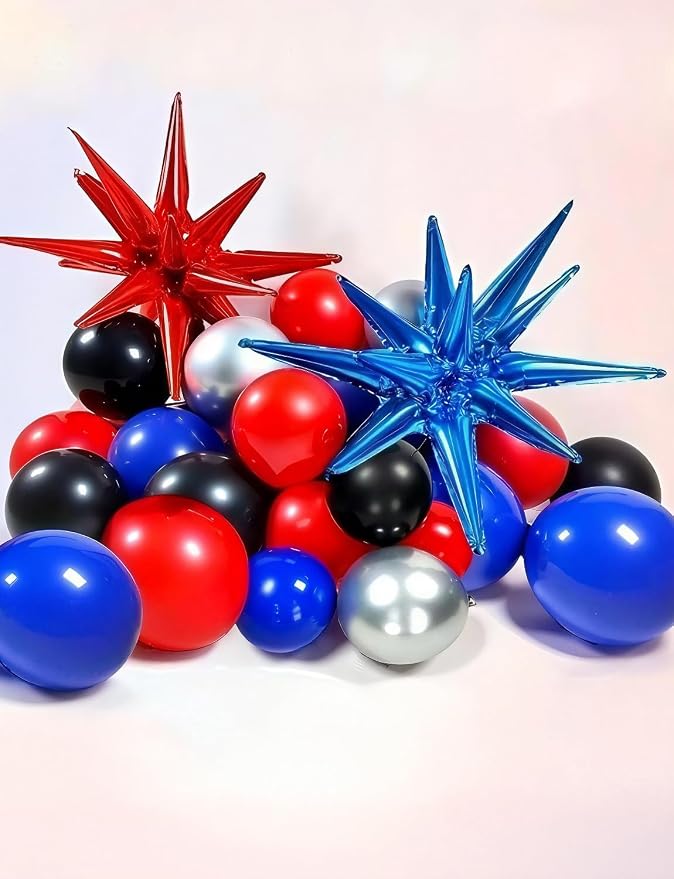 Blue Star Balloons, Large Spike Balloons | 22 Inch Star Balloons, One-Piece - Image 3