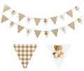 2 Pcs Neutral We Can Bearly Wait Banner 6.56 ft Bear Theme Baby Shower by Tinlade
