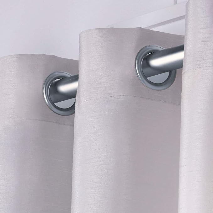 EXCLUSIVE HOME Chateau Striped Faux Silk Grommet Top Curtain Panel Pair - Image 3