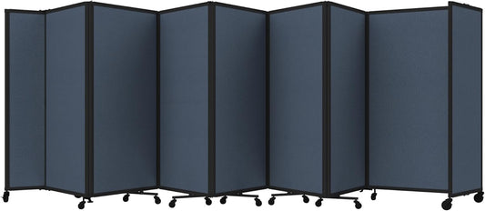 Versare Room Divider 360 Portable Wall Partition | Folding Panels | Large Freestanding Divider | Locking Wheels | Temporary Room Separator