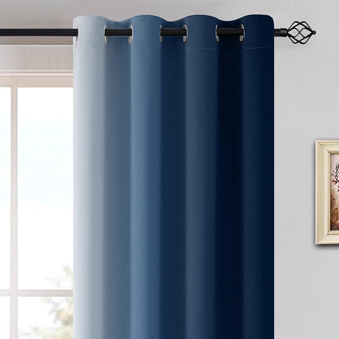 Yakamok Ombre Curtains Blue and Greyish White - Image 4