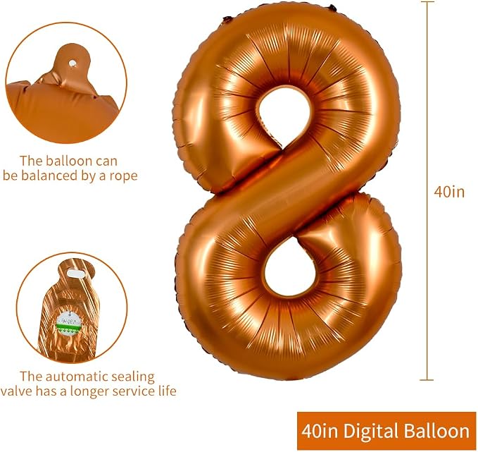 TONIFUL 40 Inch Orange Large Numbers Balloon 0-9 Birthday Party Decorations - Image 2