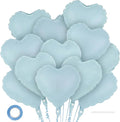 12 Pcs Blue Heart Balloons, 18 Inch Heart Foil Balloons Love Balloon Valentine by YOTHORN