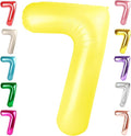 7 Balloon Numbers Birthday Decorations, 40In Yellow Balloons by Mluchee