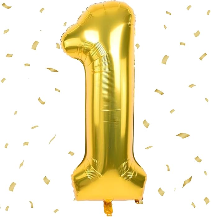 40 inch Gold Number Balloon Giant Foil Helium Balloons Gold Number 1 Balloon by Yeodong